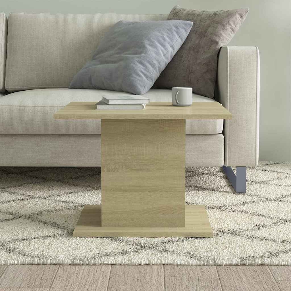 Beige Coffee Table in Sonoma Oak Finish 55.5x55.5x40cm