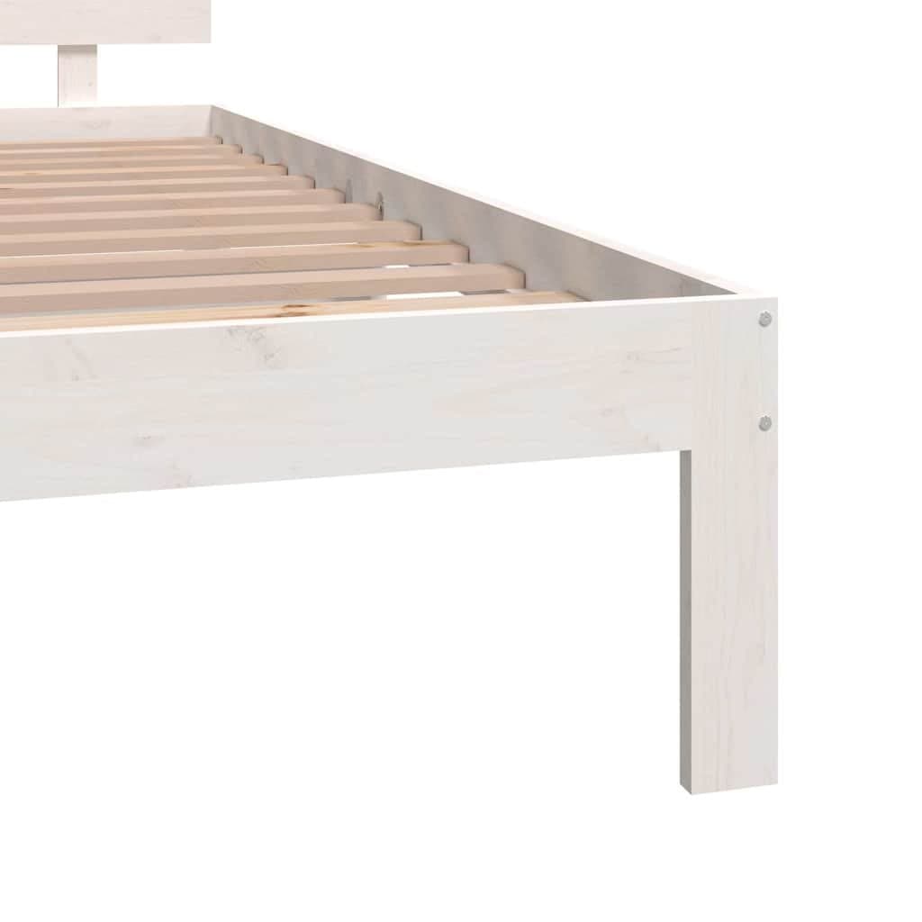 White Wooden Bed Frame 150x200cm in Solid Pine