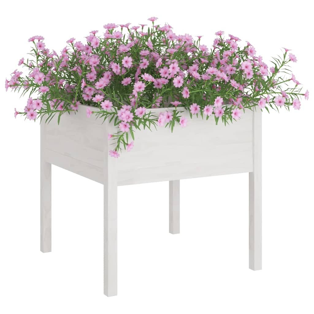 White Garden Planters 70x70x70 cm, Set of 2