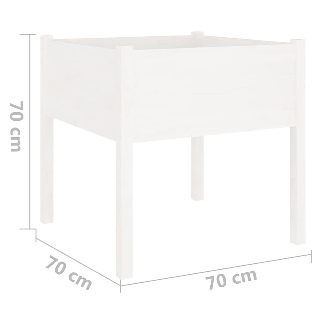 White Garden Planters 70x70x70 cm, Set of 2