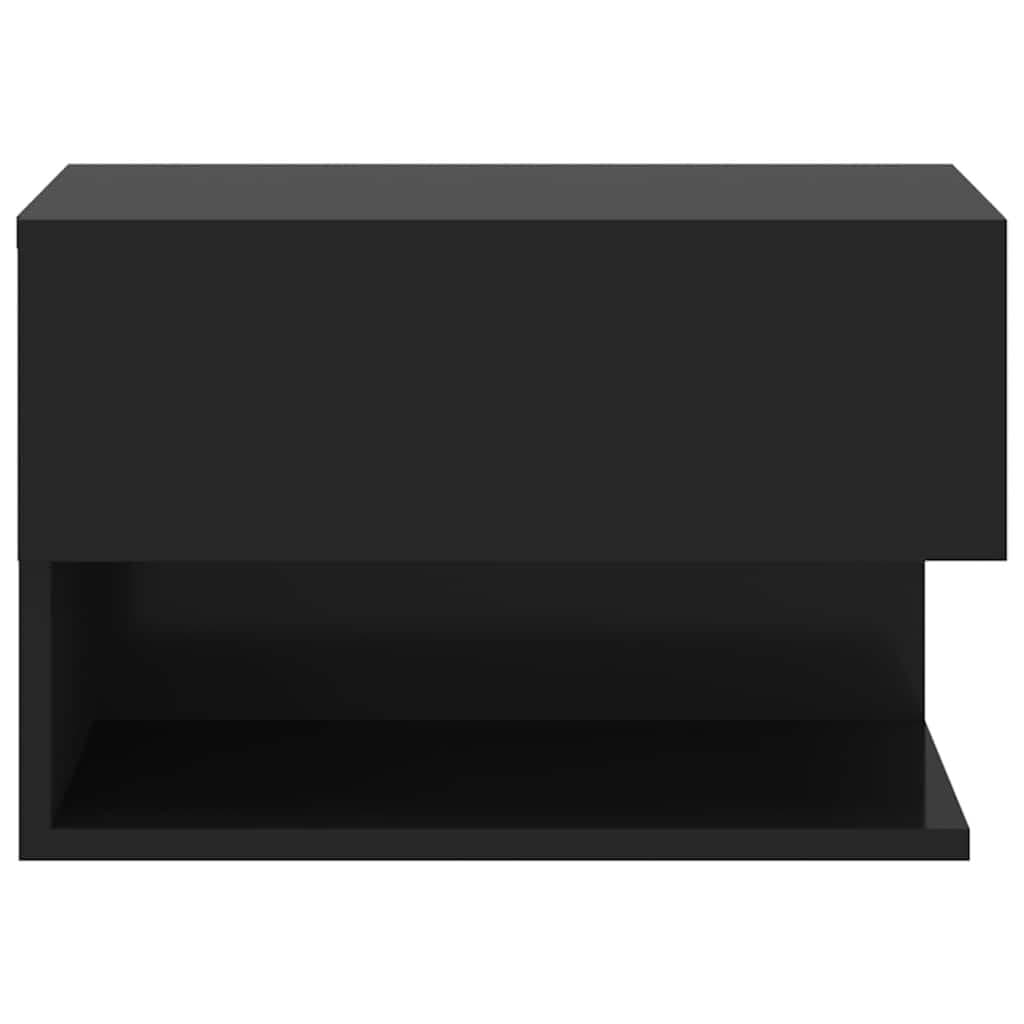 Wall-mounted Bedside Cabinet Black Floating Storage Unit Bedroom Organiser