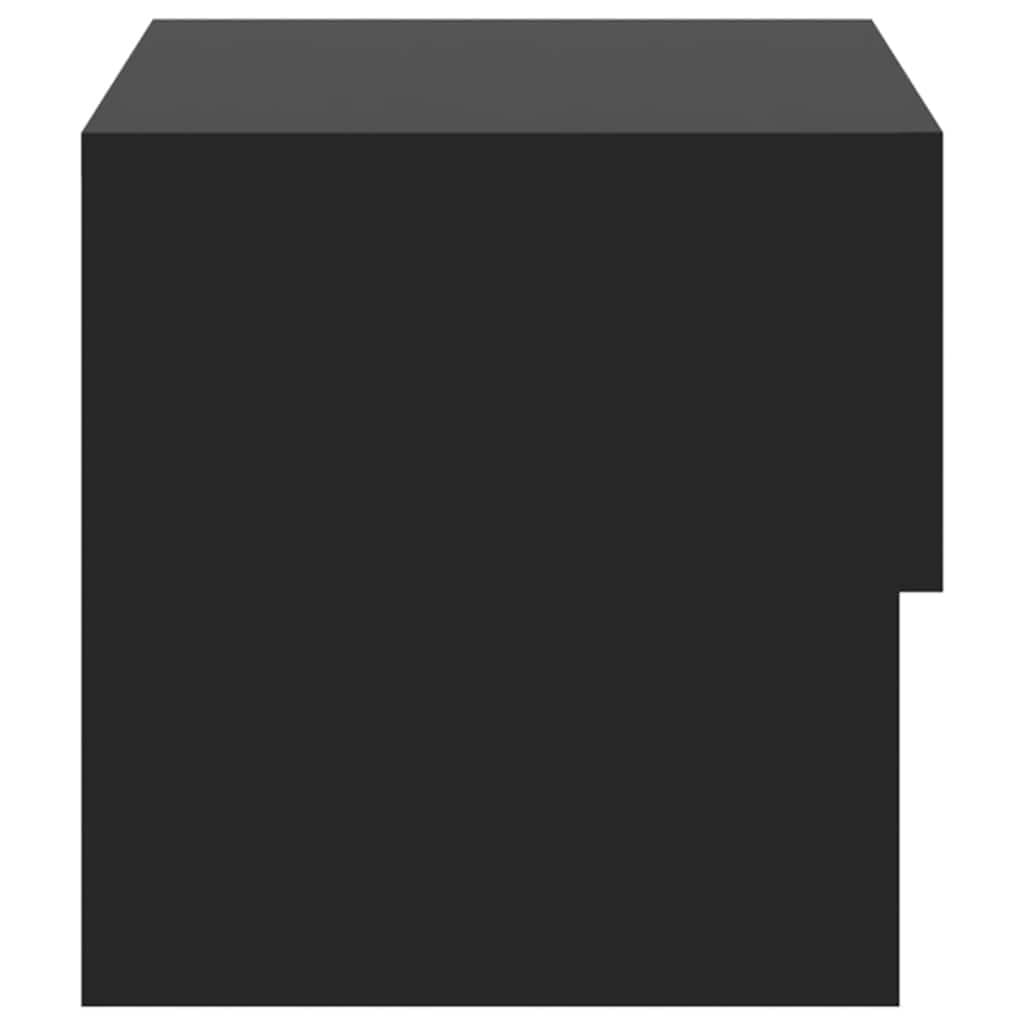 Wall-mounted Bedside Cabinet Black Floating Storage Unit Bedroom Organiser
