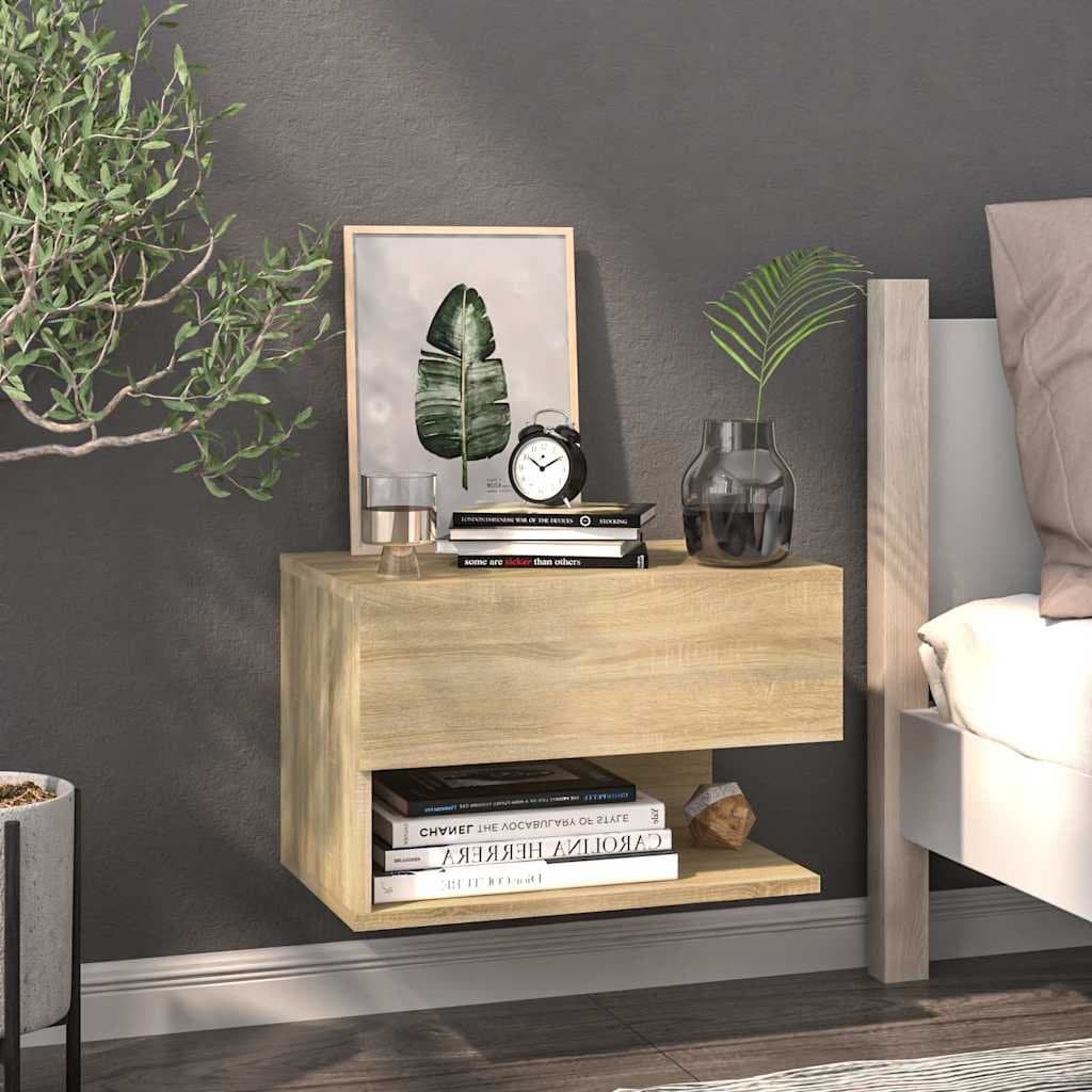Wall-Mounted Bedside Cabinets 2 pcs Brown