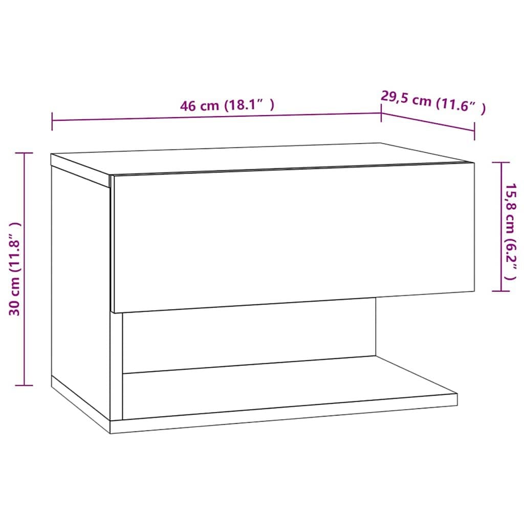 Wall-Mounted Bedside Cabinets 2 pcs Brown