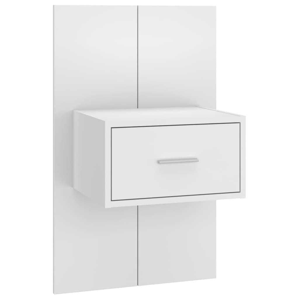 Wall-mounted Bedside Cabinet Floating Storage Unit High Gloss White Drawer