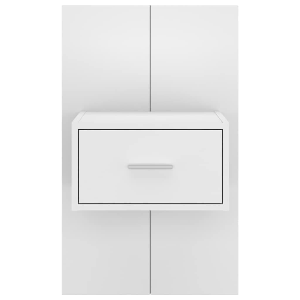 Wall-mounted Bedside Cabinet Floating Storage Unit High Gloss White Drawer