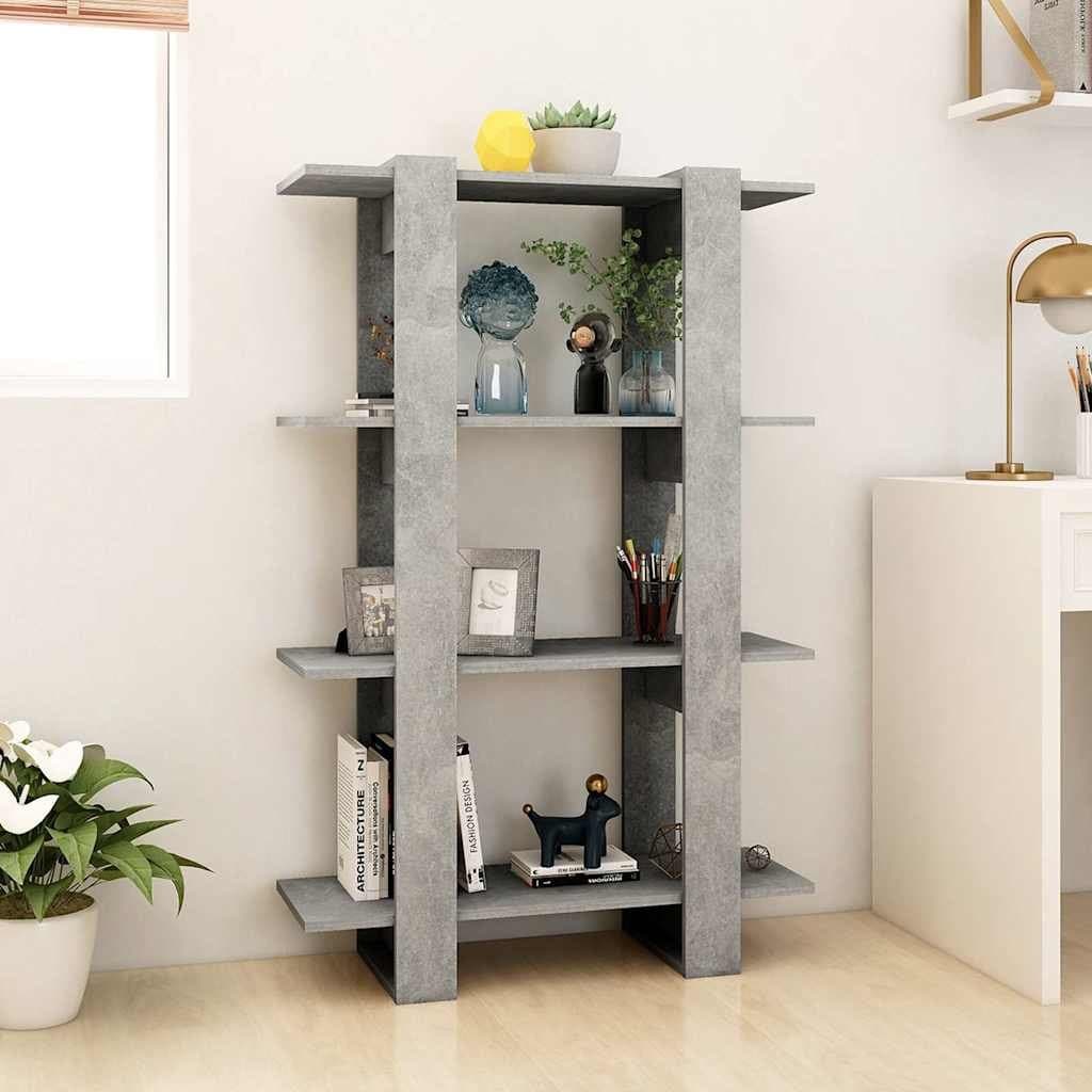 Grey Wooden Book Cabinet and Room Divider