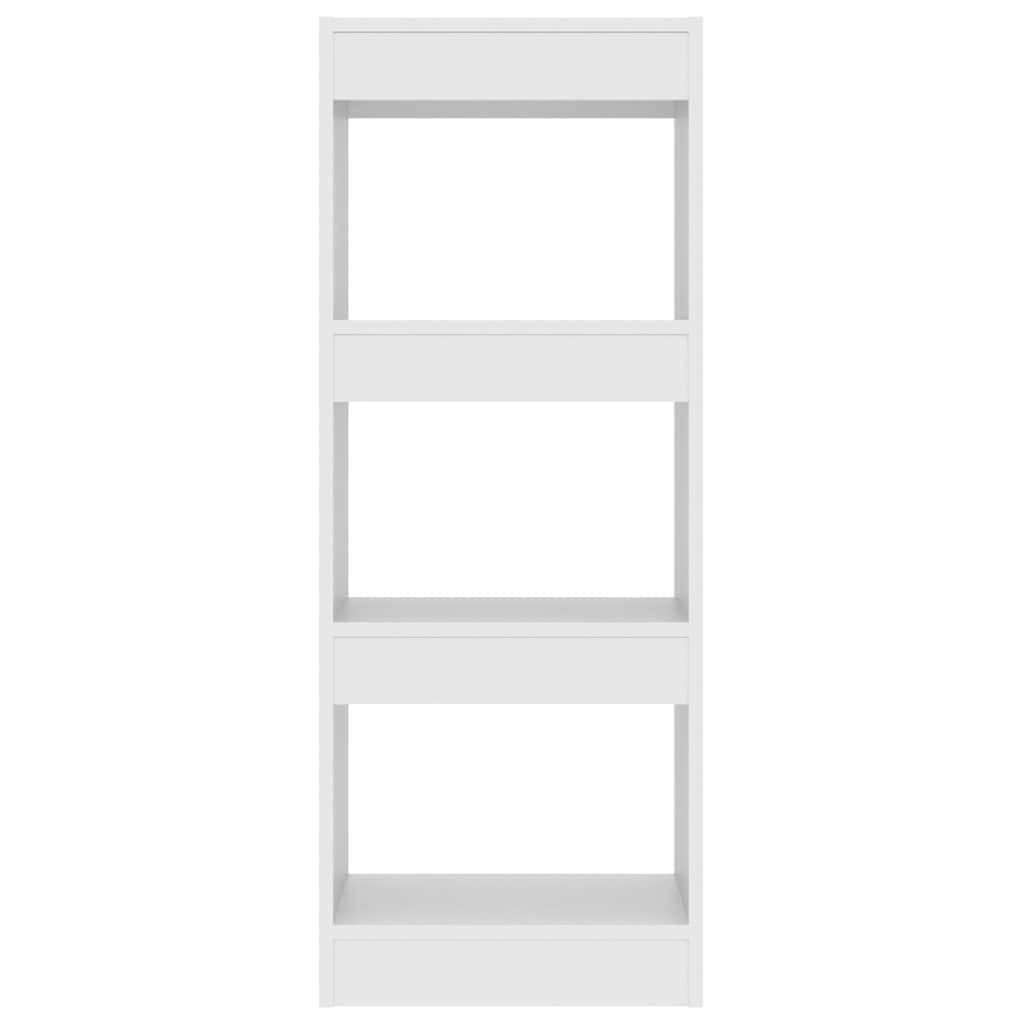 White Engineered Wood Book Cabinet and Room Divider