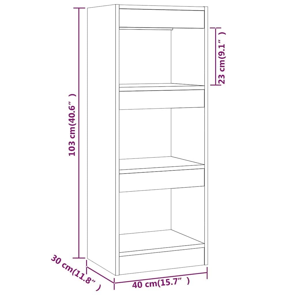 White Engineered Wood Book Cabinet and Room Divider