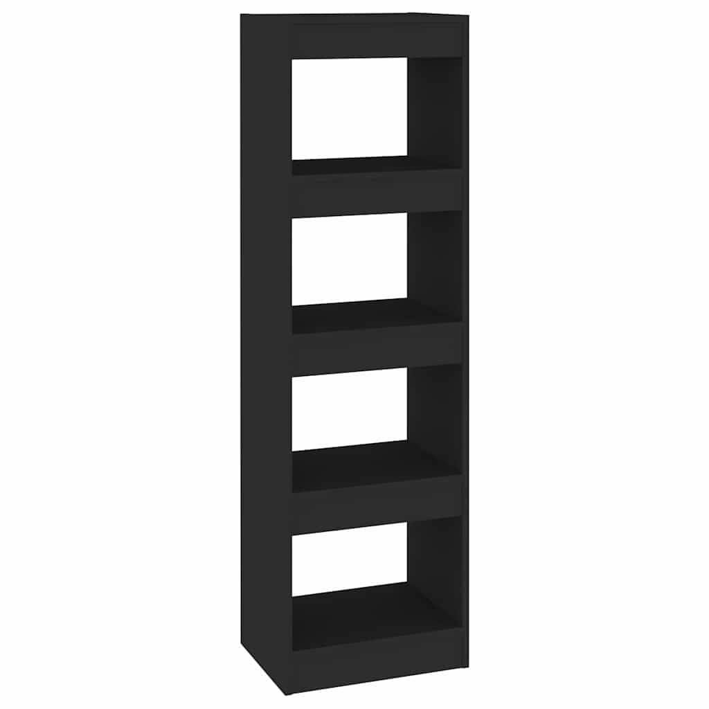 Black Book Cabinet Room Divider with Ample Storage