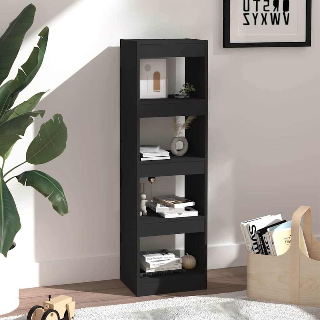 Black Book Cabinet Room Divider with Ample Storage