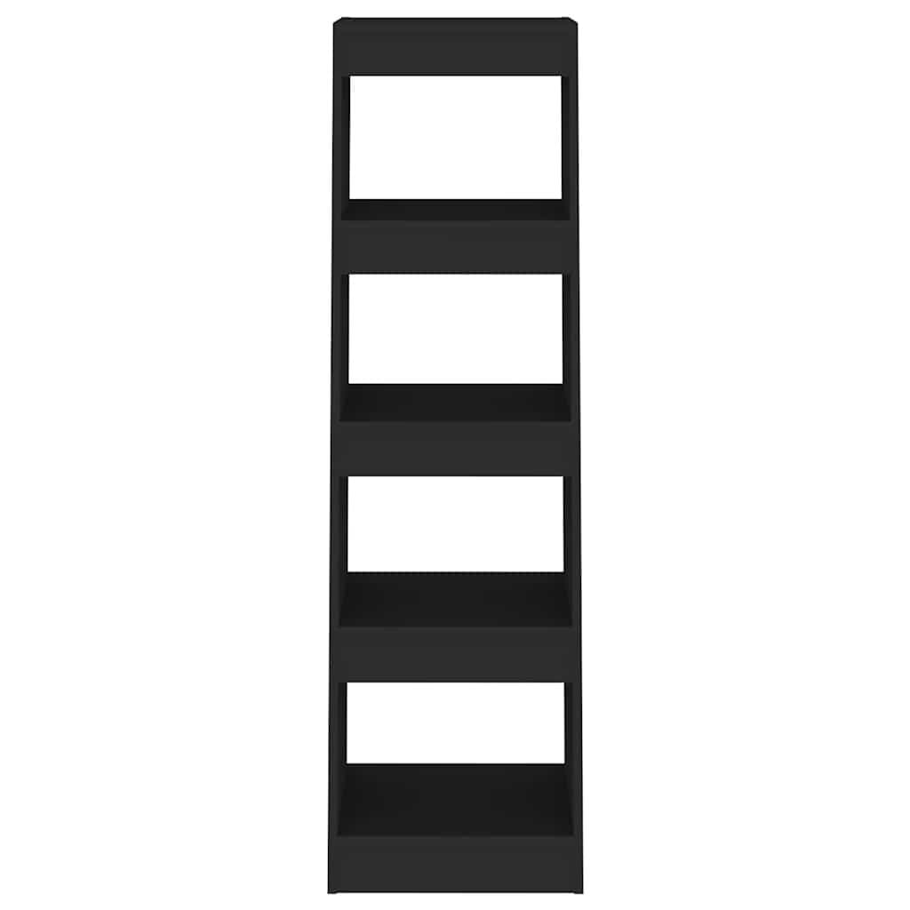 Black Book Cabinet Room Divider with Ample Storage