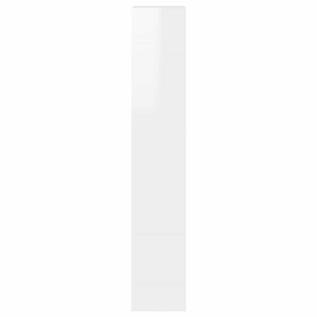 High Gloss White Bookshelf with Room Divider Functionality