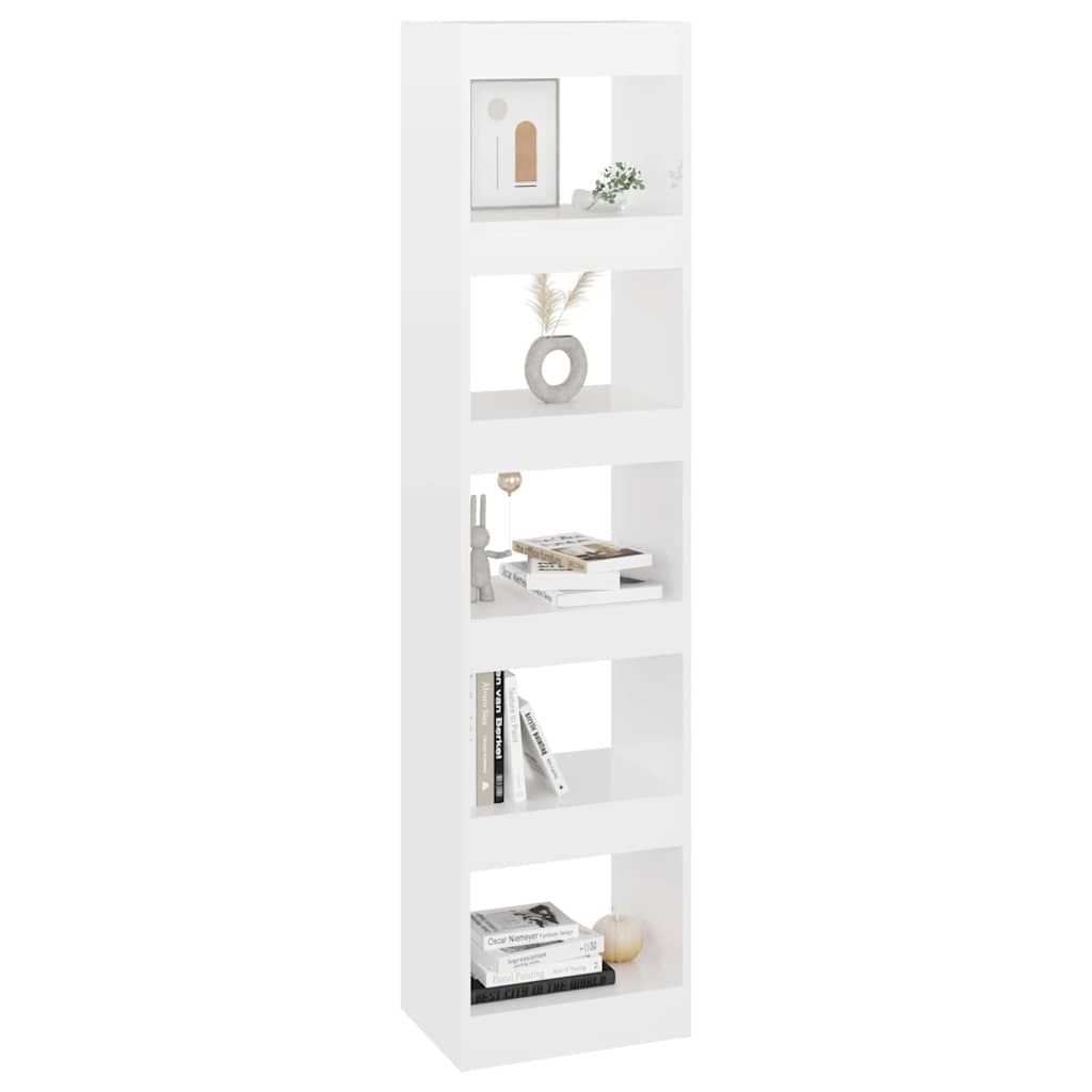 High Gloss White Bookshelf with Room Divider Functionality