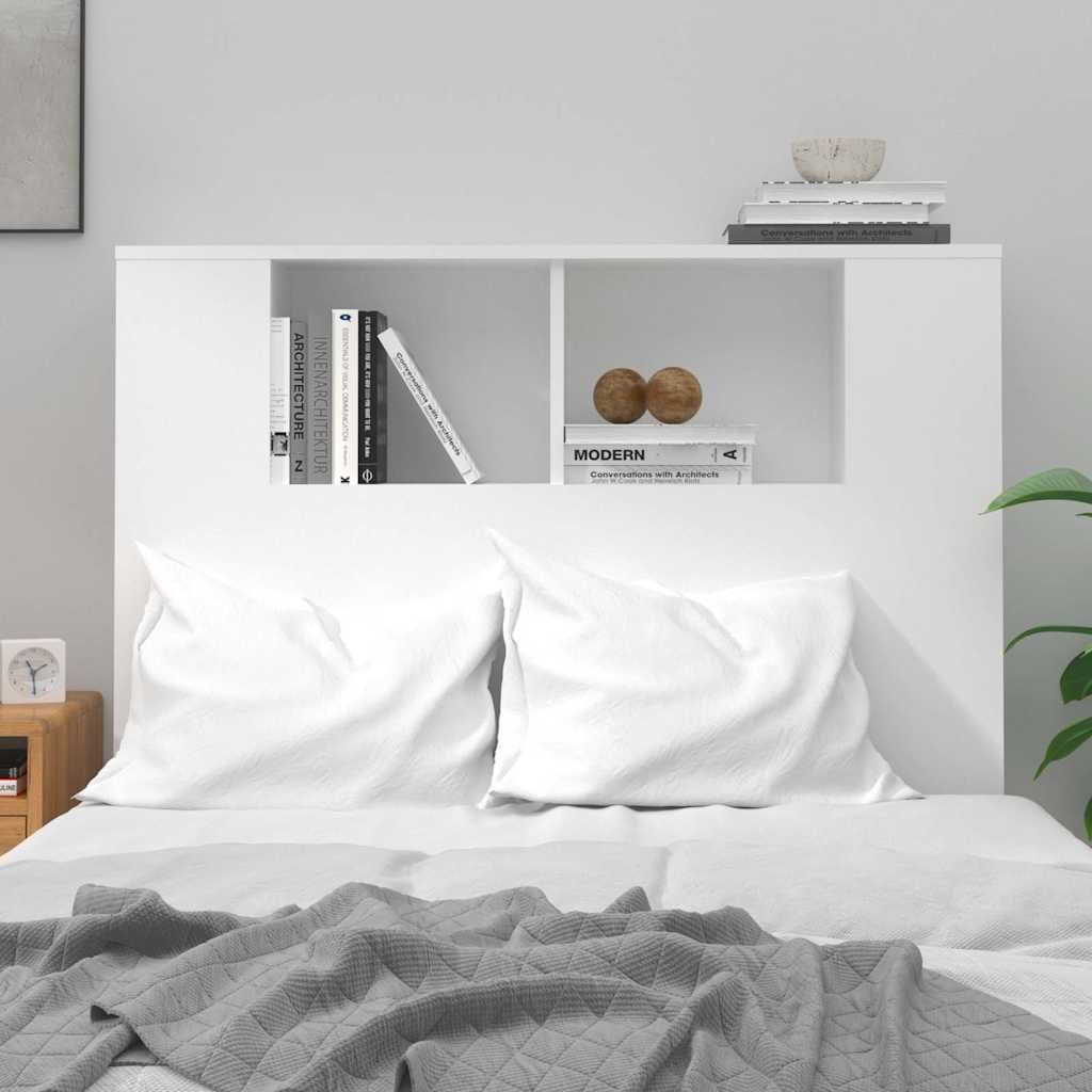 White High Gloss Wall-Mounted Headboard Cabinet 100cm