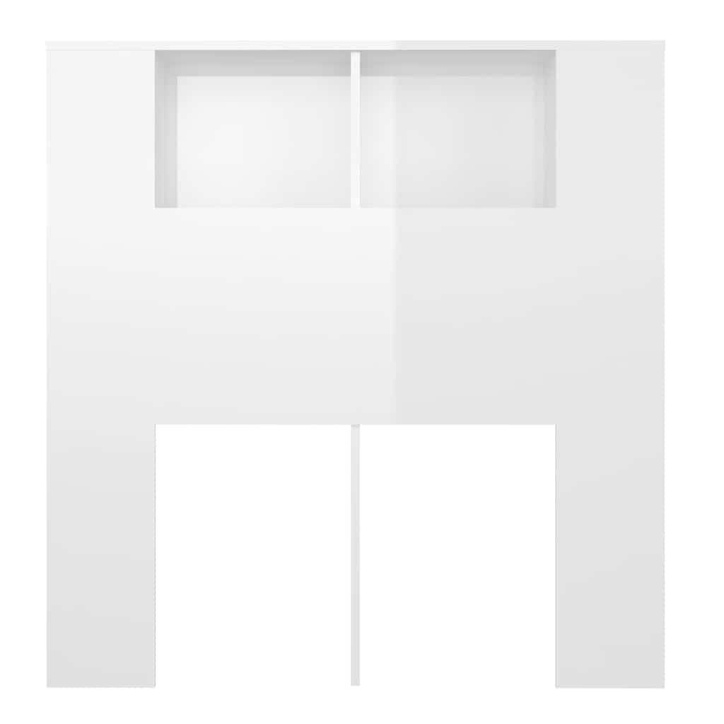 White High Gloss Wall-Mounted Headboard Cabinet 100cm