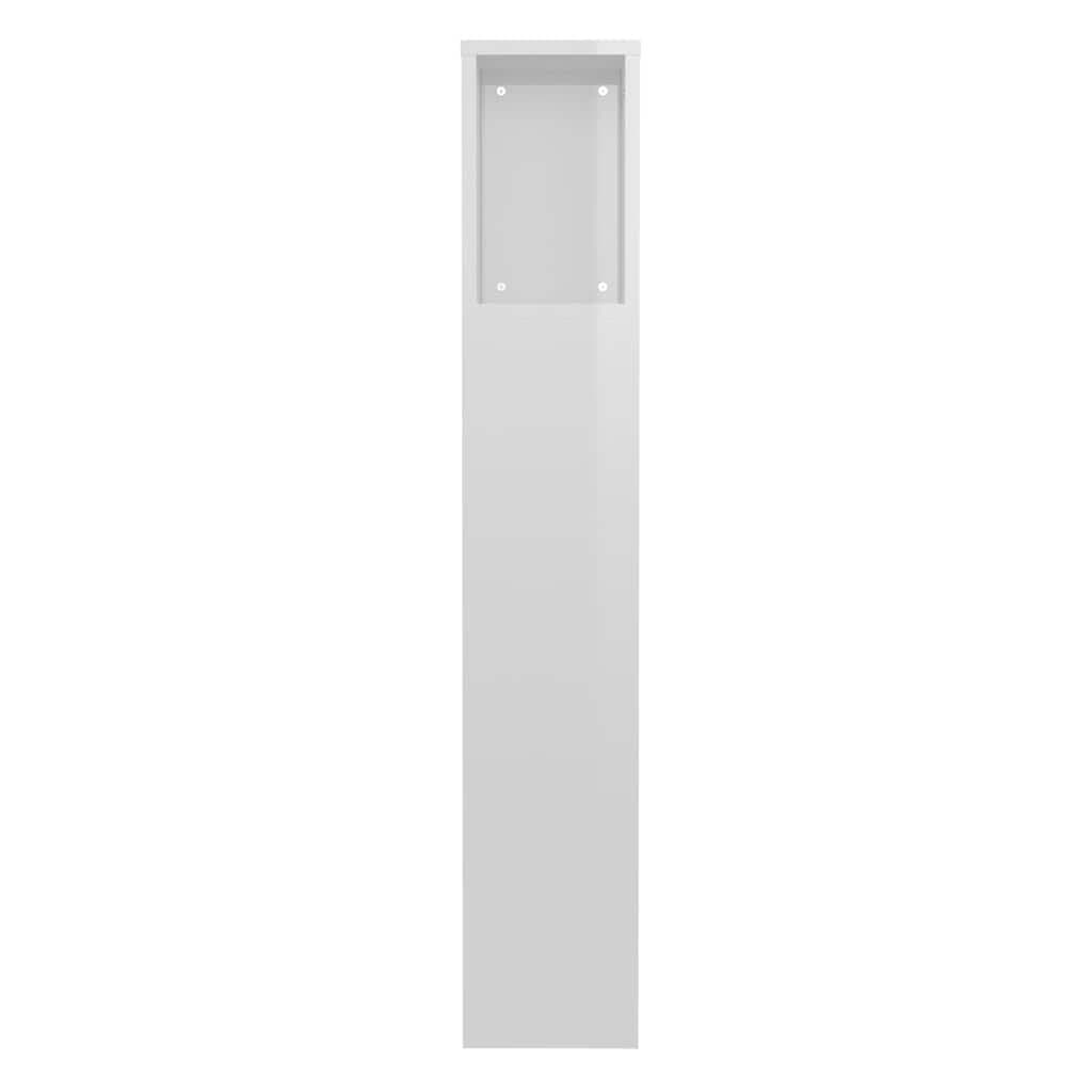 White High Gloss Wall-Mounted Headboard Cabinet 100cm