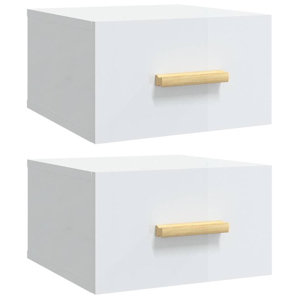 Floating Nightstands 2 pcs Wall-mounted Cabinets White