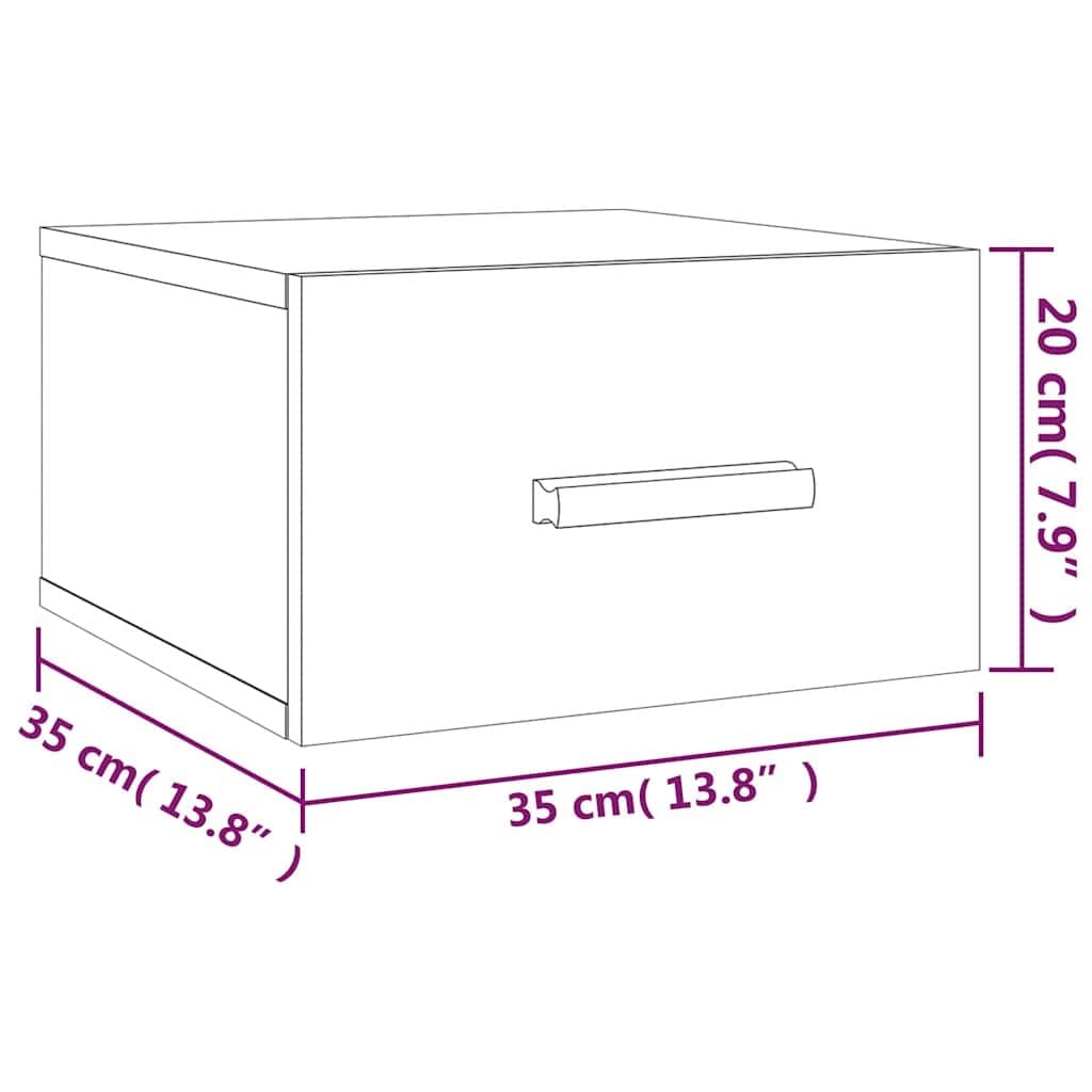Floating Nightstands 2 pcs Wall-mounted Cabinets White
