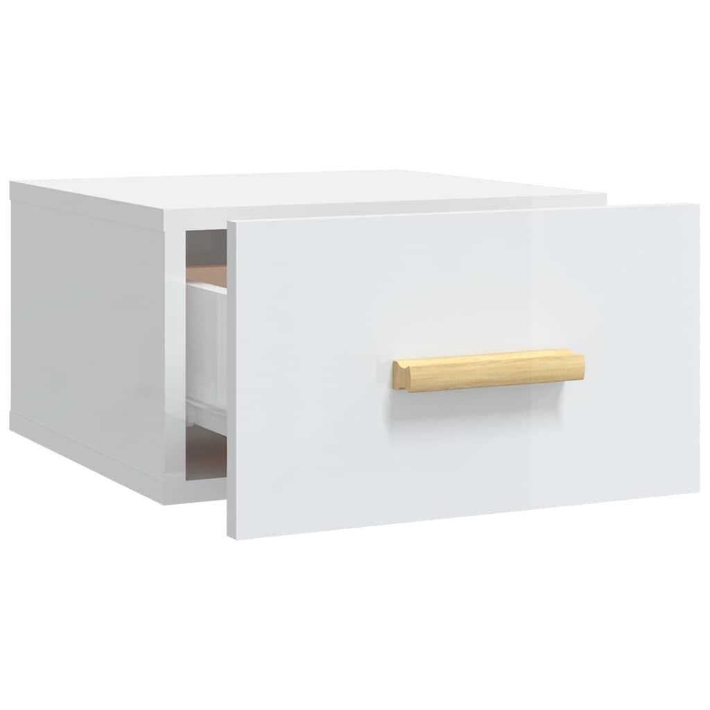 Floating Nightstands 2 pcs Wall-mounted Cabinets White