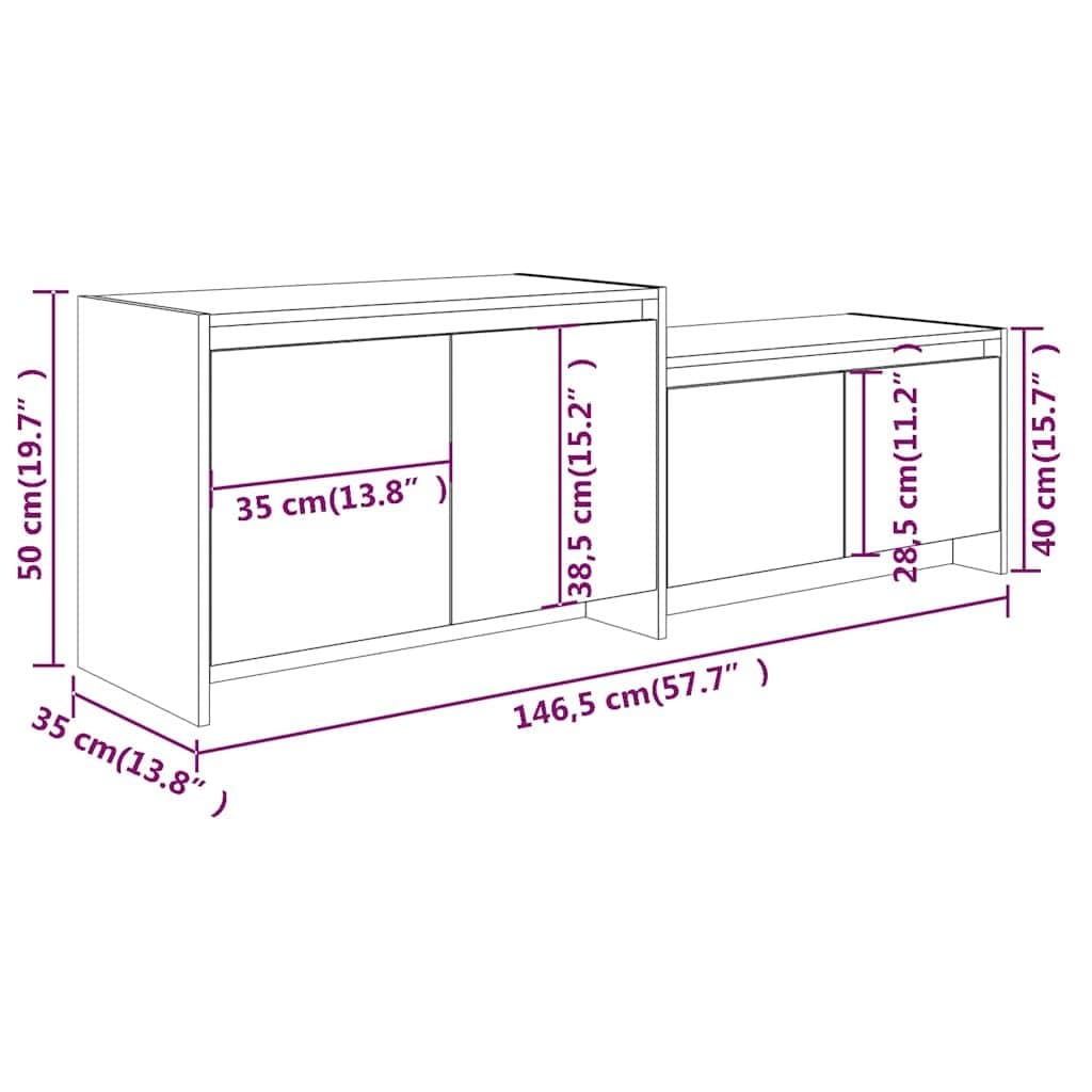 Grey Sonoma 146.5cm TV Cabinet with 4 Doors