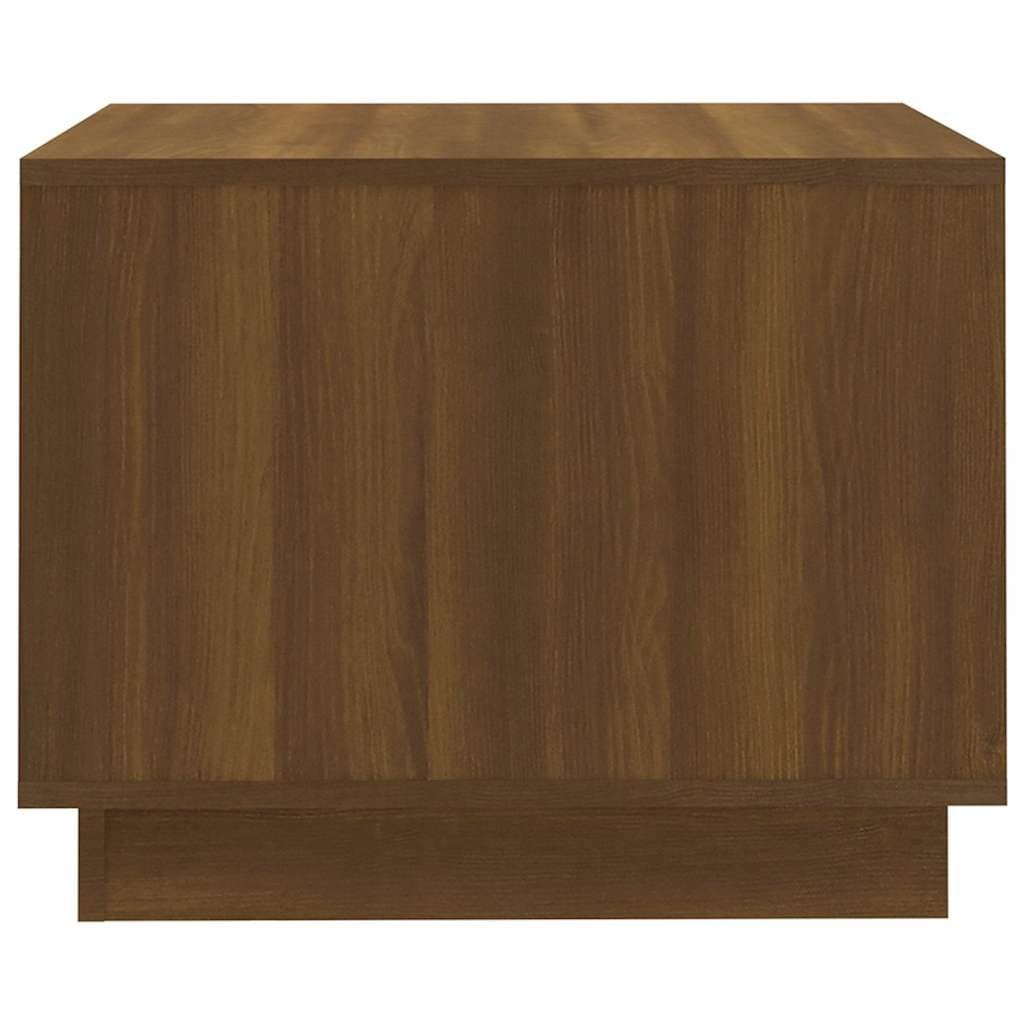 Brown Oak Coffee Table with Open Shelves