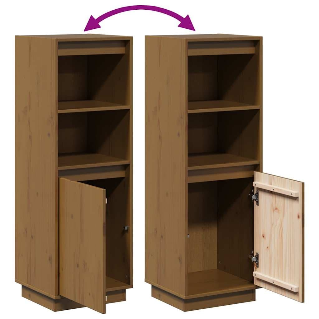 Solid Wood Highboard Storage Cabinet with Organiser