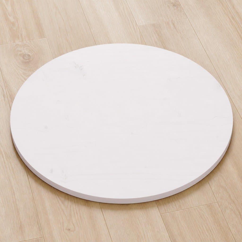 Round White Solid Pinewood Table Top Ø60cm
