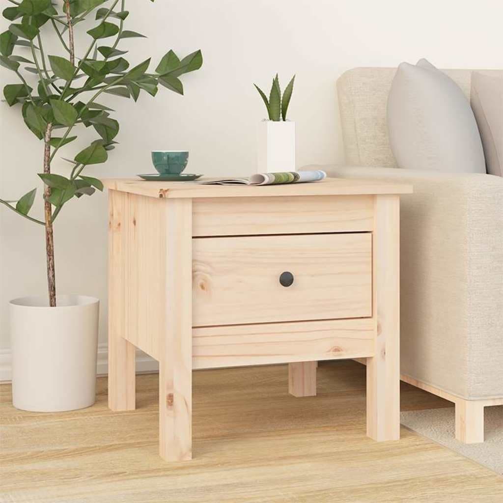 Brown Solid Wood Pine Side Tables 40x40x39 cm