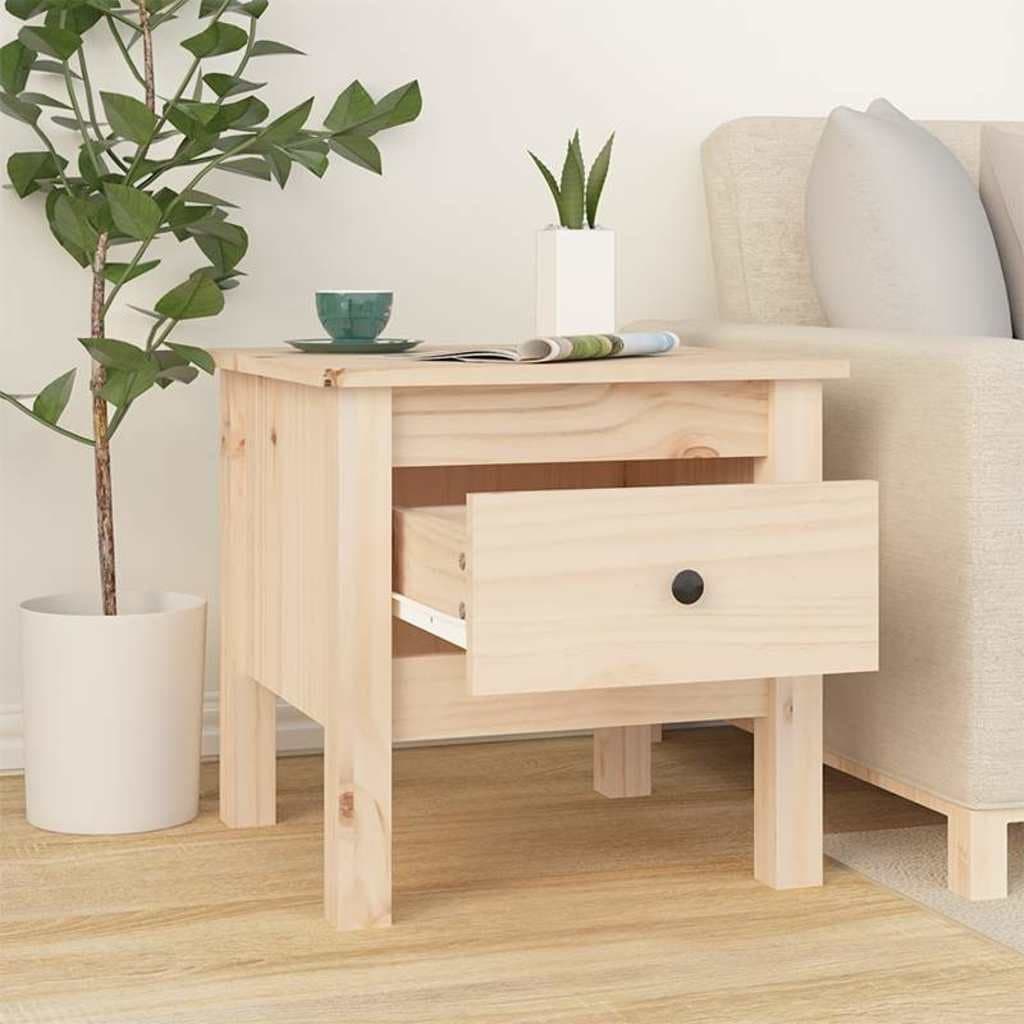 Brown Solid Wood Pine Side Tables 40x40x39 cm
