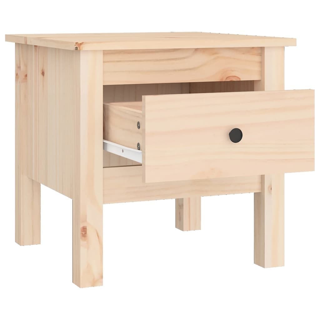 Brown Solid Wood Pine Side Tables 40x40x39 cm