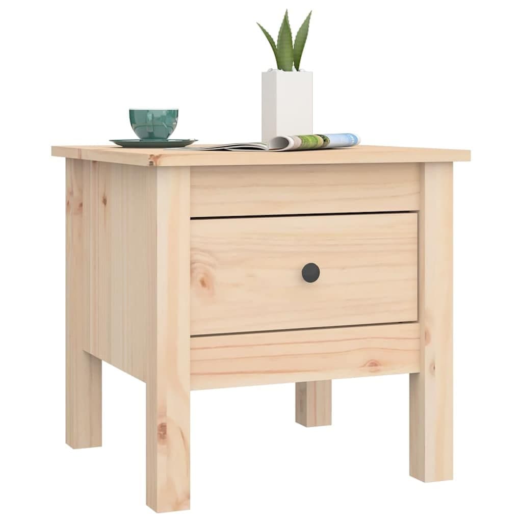 Brown Solid Wood Pine Side Tables 40x40x39 cm