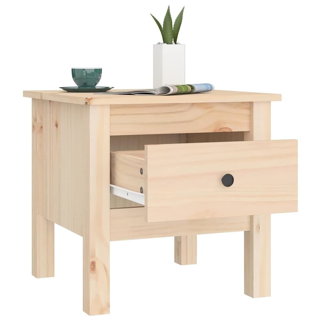Brown Solid Wood Pine Side Tables 40x40x39 cm