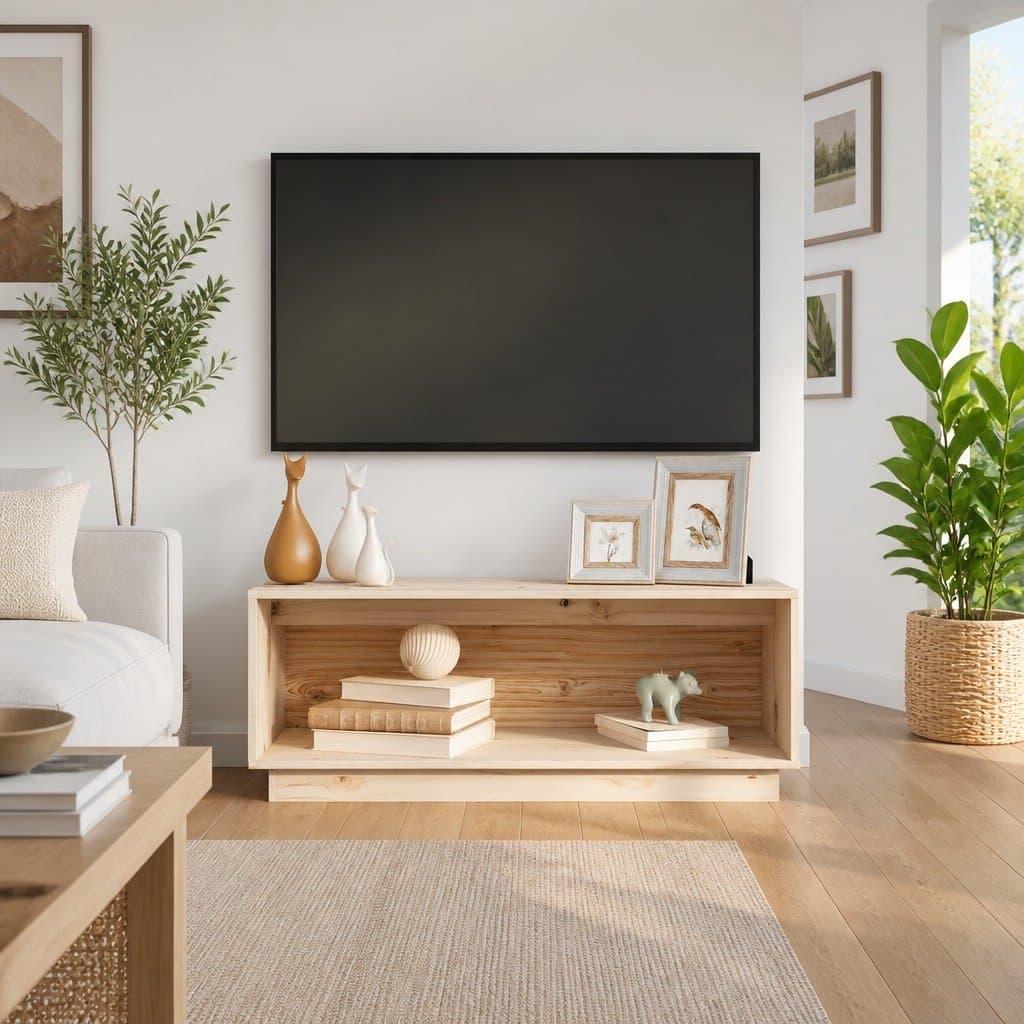 TV Cabinet 90x35x35 cm Solid Pine Wood Unit