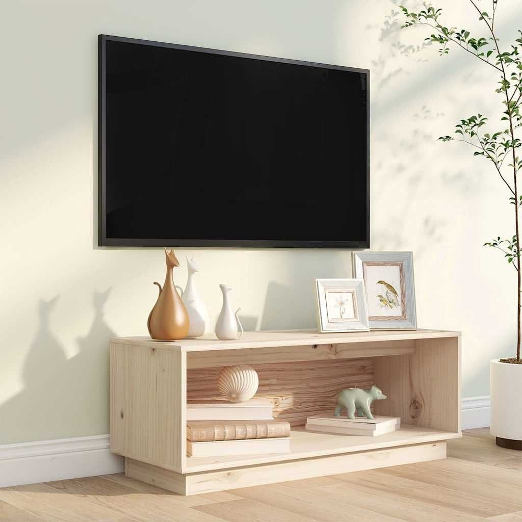 TV Cabinet 90x35x35 cm Solid Pine Wood Unit