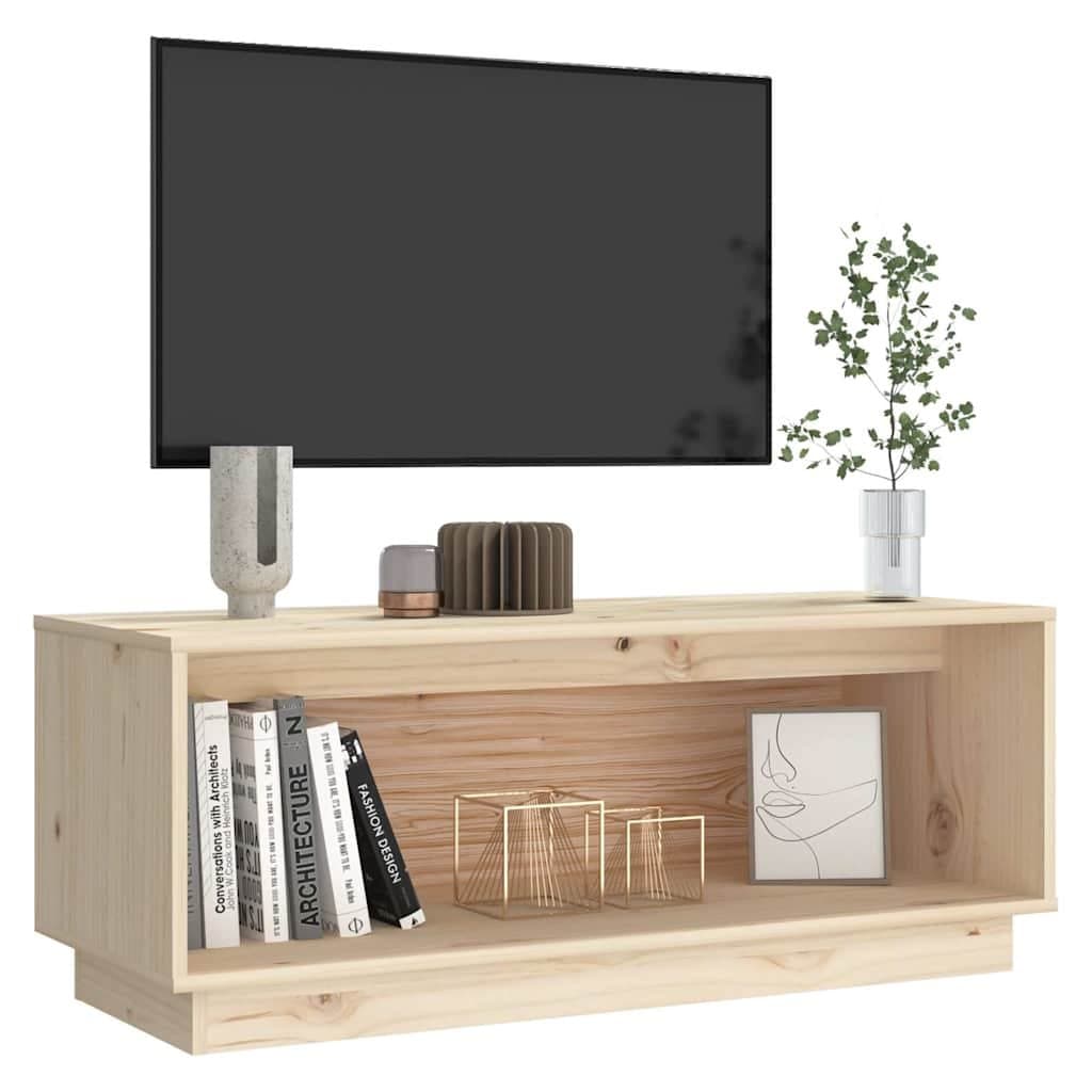 TV Cabinet 90x35x35 cm Solid Pine Wood Unit