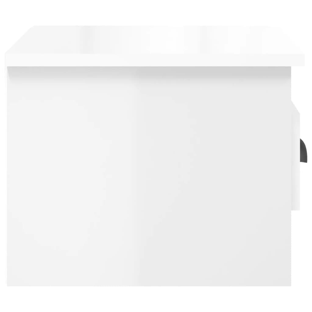 Wall-mounted Bedside Cabinets 2 pcs White Floating Storage Drawer Organiser