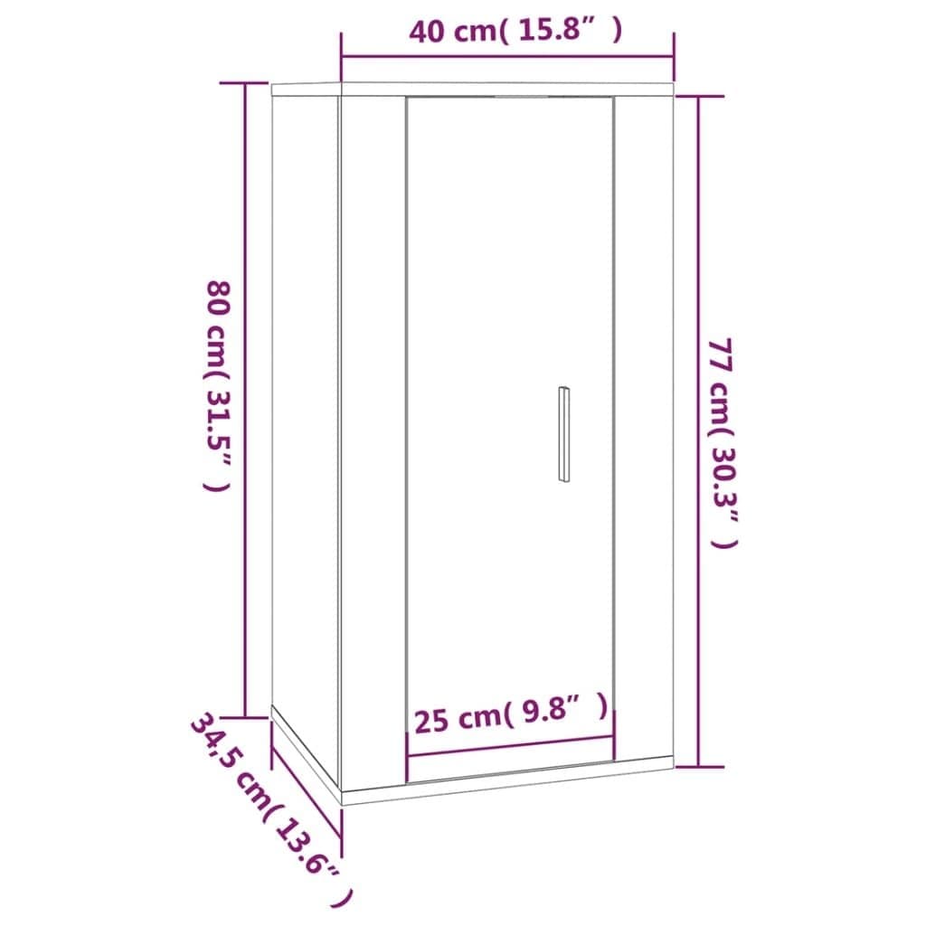 Brown Oak Wall-Mounted TV Cabinet for Media Storage