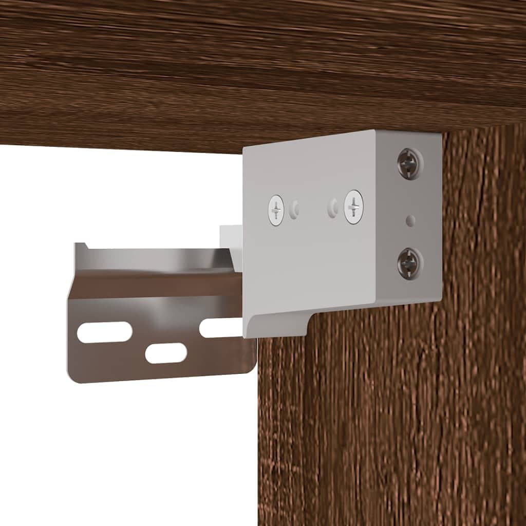 Brown Oak Wall-Mounted TV Cabinet for Media Storage
