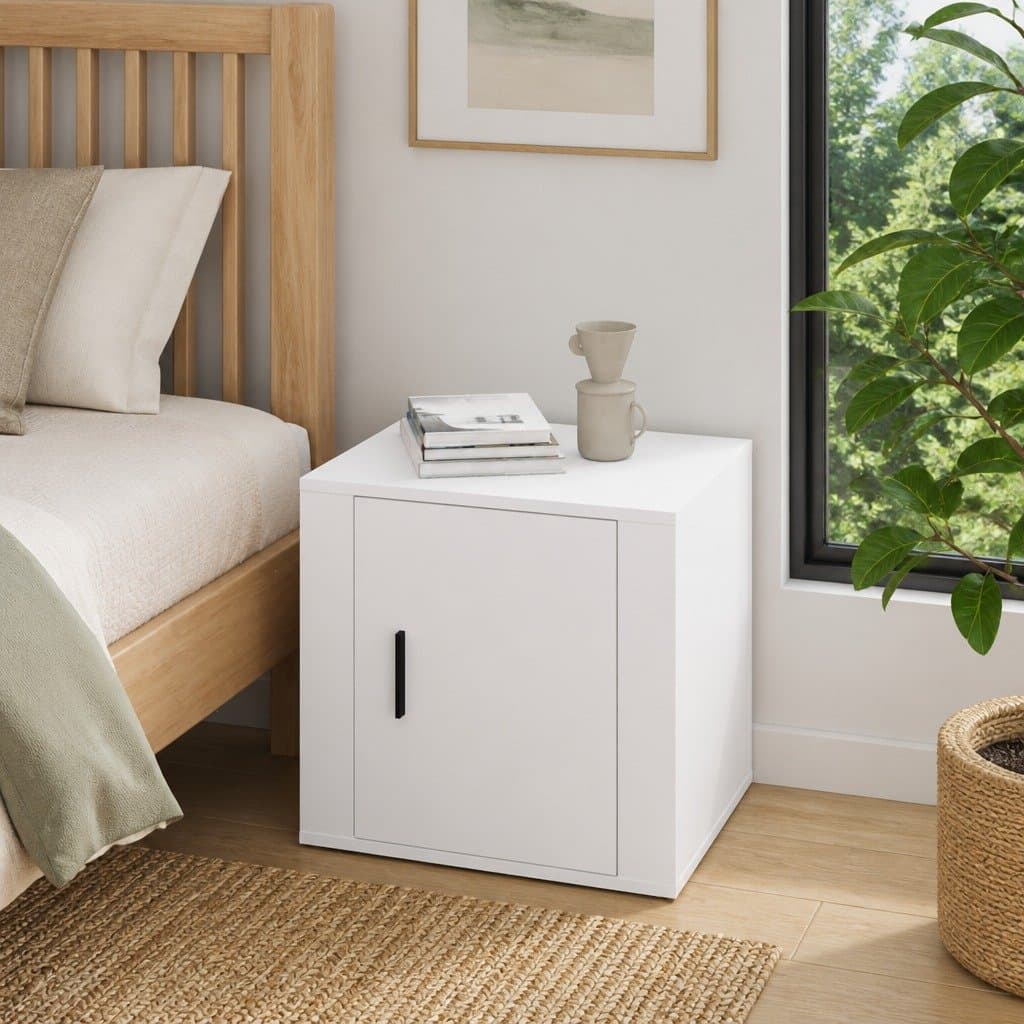 White Nightstand with Ample Storage Space