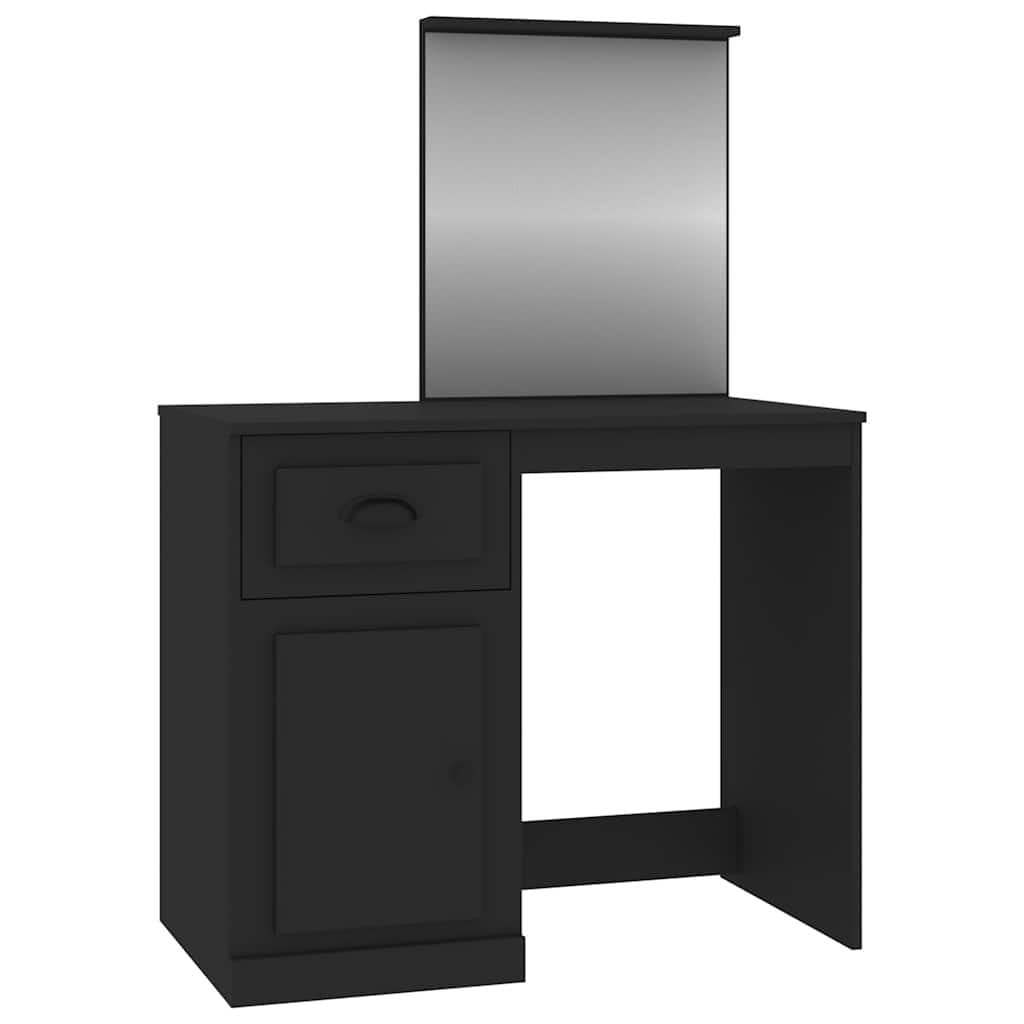 Black Dressing Table with Utility Mirror