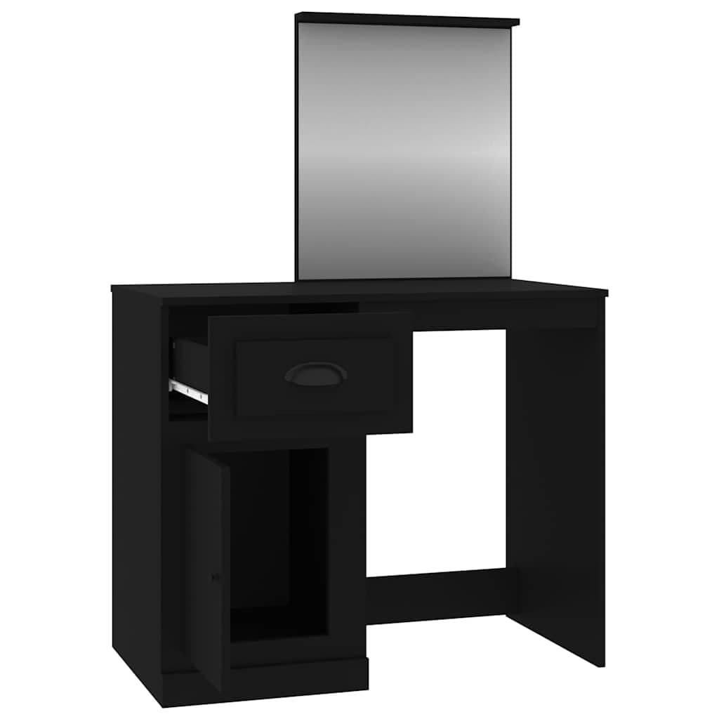 Black Dressing Table with Utility Mirror