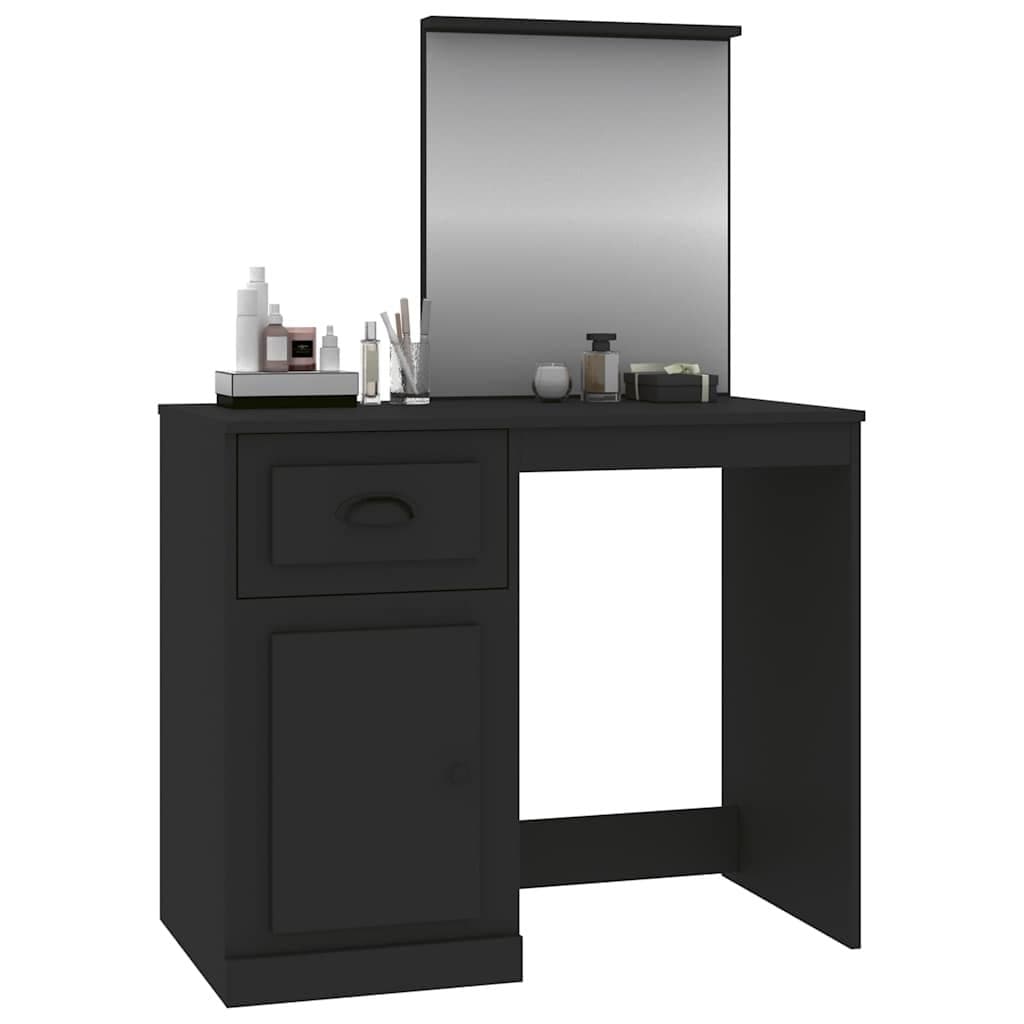 Black Dressing Table with Utility Mirror