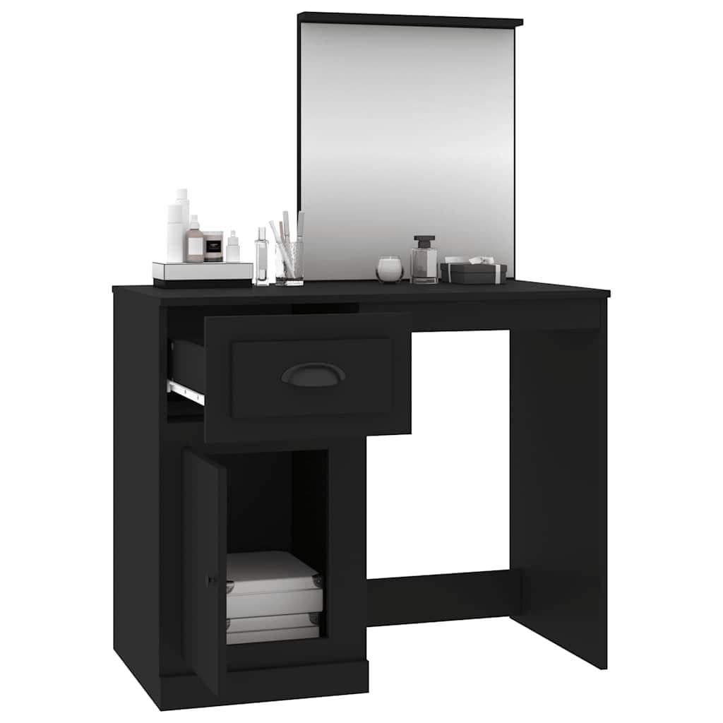 Black Dressing Table with Utility Mirror