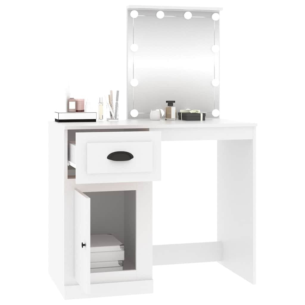 Dressing Table with LED Mirror and Ample Storage