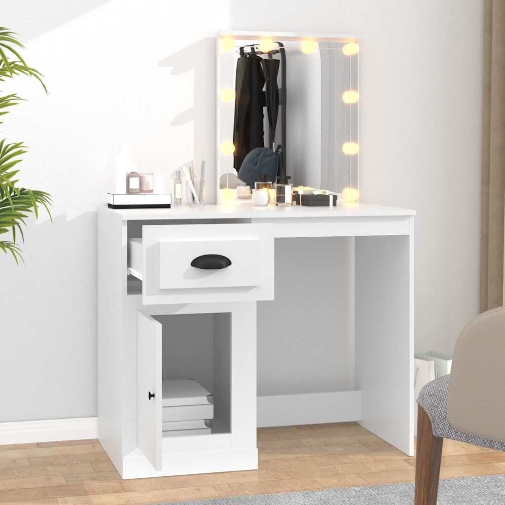 Dressing Table with LED Mirror and Ample Storage
