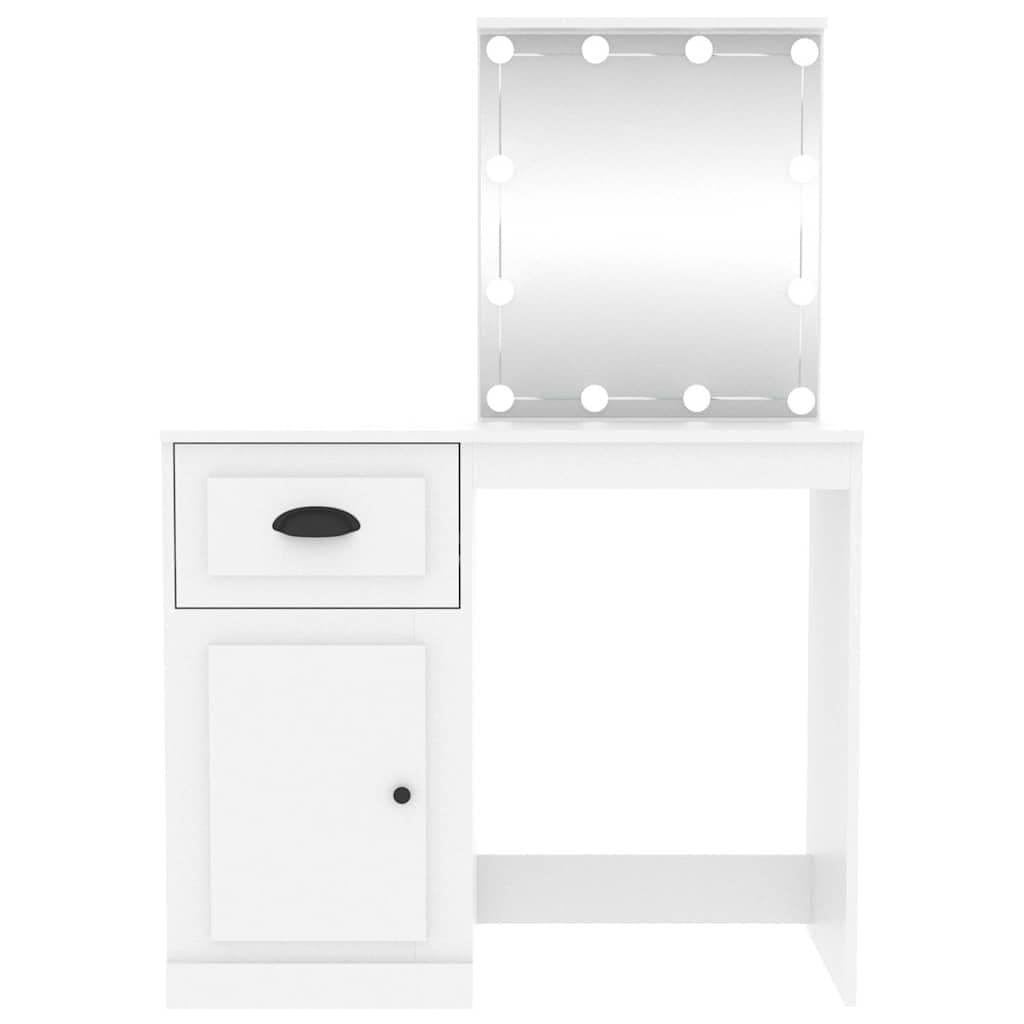 Dressing Table with LED Mirror and Ample Storage