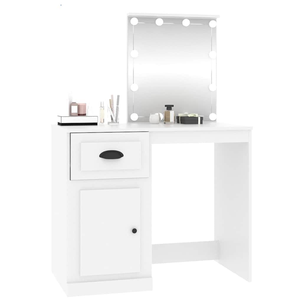 Dressing Table with LED Mirror and Ample Storage