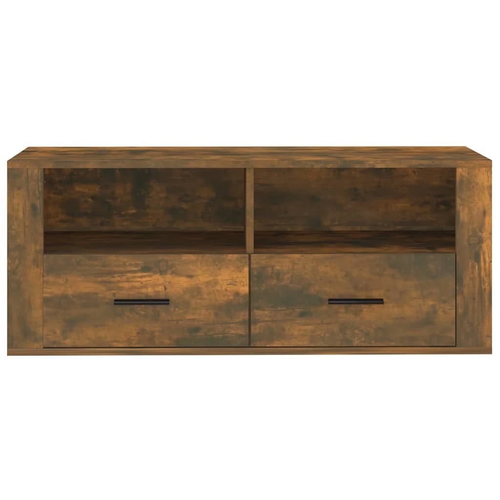 Smoked Oak TV Cabinet with Drawers and Compartments