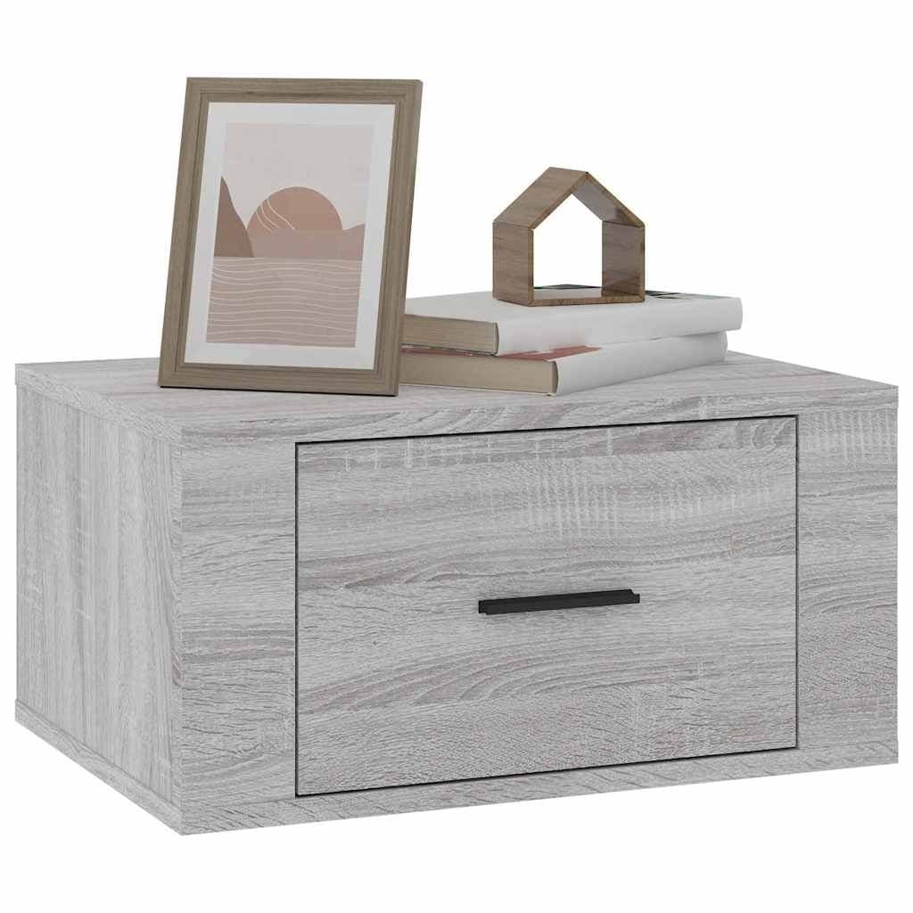 Grey Sonoma Wall-Mounted Bedside Cabinet
